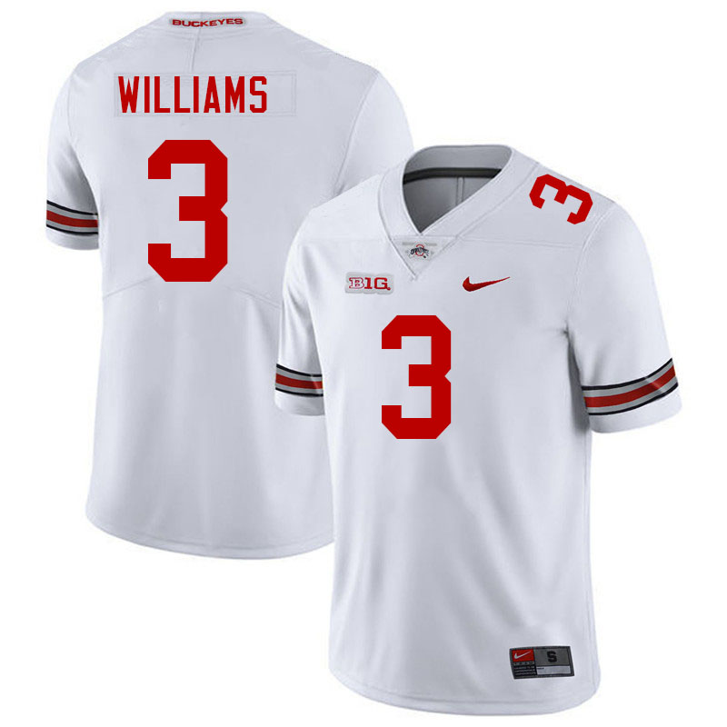 #3 Miyan Williams Ohio State Buckeyes Jerseys Football Stitched-White